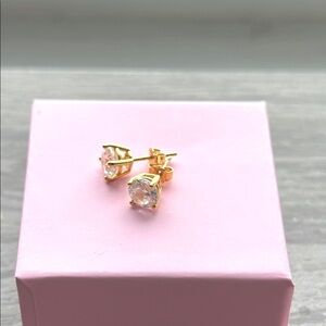 JCM Gold Over 925 5MM Solitaire Earrings